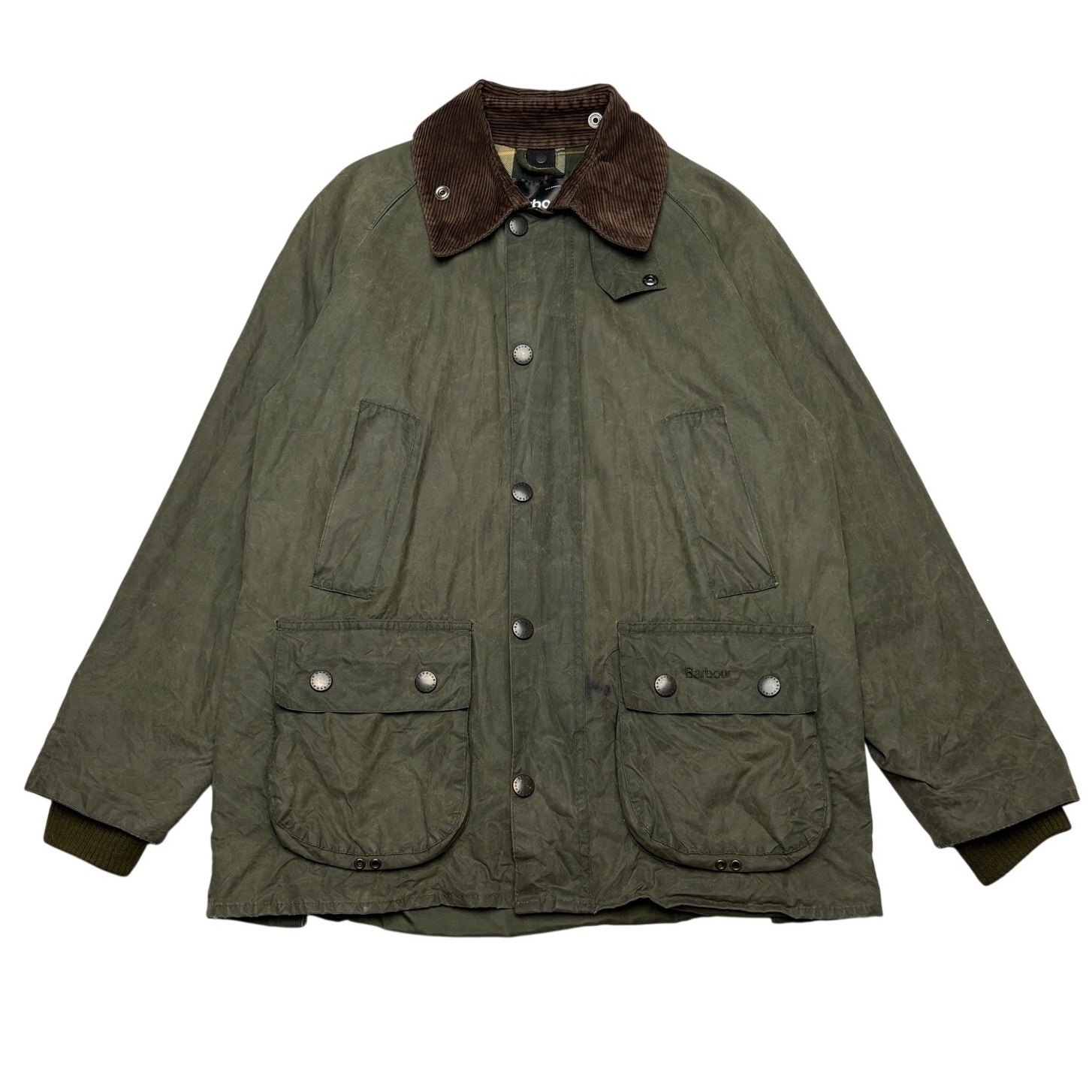 Barbour Bedale Waxed Jacket Grunge Punk Olive Green Men's 21x28 C36
